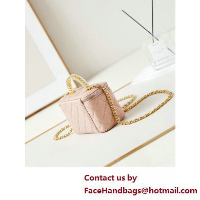 Chanel Lambskin, Resin  &  Gold-Tone Metal Clutch with Chain Bag AP3820 Nude Pink 2025